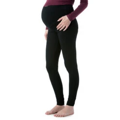 Legging De Grossesse Noir Avec Bandeau Haut -Maman et Bé Soldes 0P1506 NOIR 4 X