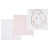 Lot De 3 Langes En Gaze De Coton Motif Smiley Girl -Maman et Bé Soldes 0PL611 ROSE 1 X