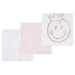 Lot De 3 Langes En Gaze De Coton Motif Smiley Girl