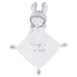 Doudou Plat En Velours Avec Peluche Lapin