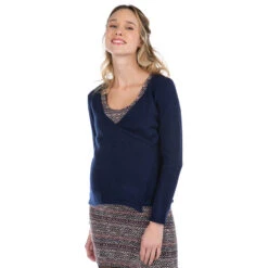 Gilet De Grossesse En Tricot Avec Ouverture Croisée