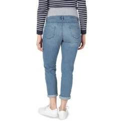 Jeans De Grossesse Effet Used Et Crinkle Avec Bandeau Haut -Maman et Bé Soldes HADAZ8 BLC 3 X