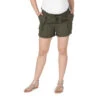 Short De Grossesse Kaki à Taille Smockée -Maman et Bé Soldes HADAZJ VEF 1 X
