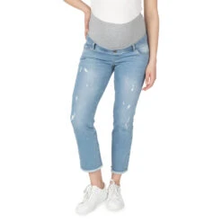 Jeans De Grossesse 7/8ème Avec Bandeau Haut En Jersey