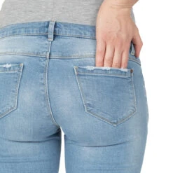 Jeans De Grossesse 7/8ème Avec Bandeau Haut En Jersey -Maman et Bé Soldes HADB00 BLC 4 X