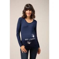 T-shirt Manches Longues De Grossesse à Message Fantaisie