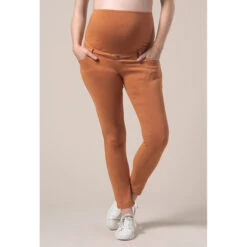 Pantalon De Grossesse Ocre Coupe Slim à Bandeau Haut -Maman et Bé Soldes HADB2O MAR 11 X