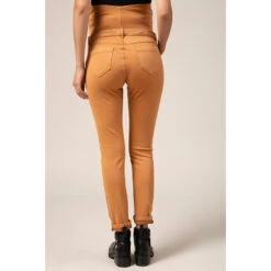 Pantalon De Grossesse Ocre Coupe Slim à Bandeau Haut -Maman et Bé Soldes HADB2O MAR 3 X