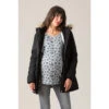 Parka De Grossesse à Capuche Doublée Sherpa à Poches 1 Parka De Grossesse à Capuche Doublée Sherpa à Poches -Maman et Bé Soldes HADB2R NOI 1 X