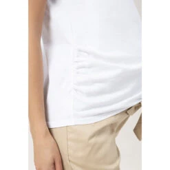 T-shirt De Grossesse Manches Courtes à Message Brodé -Maman et Bé Soldes HADB3N BLA 5 X