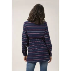 Chemise De Grossesse Manches Longues à Rayures Et Liens à Nouer -Maman et Bé Soldes HADB40 BLF 3 X