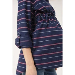 Chemise De Grossesse Manches Longues à Rayures Et Liens à Nouer -Maman et Bé Soldes HADB40 BLF 4 X