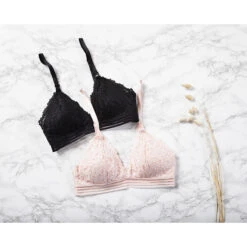 Soutien-gorge De Grossesse Et Allaitement Sans Armatures En Dentelle -Maman et Bé Soldes HADB4N NOI 10 X