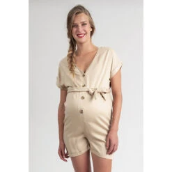 Combishort De Grossesse Beige à Boutons -Maman et Bé Soldes HADB4R BGM 5 X
