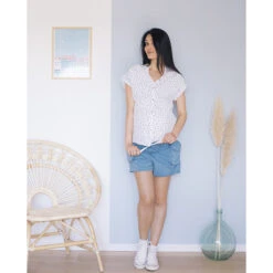 Short De Grossesse Fluide à Poches -Maman et Bé Soldes HADB4Y BLC 11 X