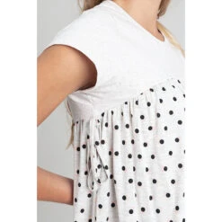 T-shirt De Grossesse Homewear à Pois -Maman et Bé Soldes HADB58 ECR 4 X