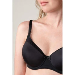 Soutien-gorge De Grossesse Et D'allaitement Moulé Avec Tulle -Maman et Bé Soldes HADB61 NOI 4 X
