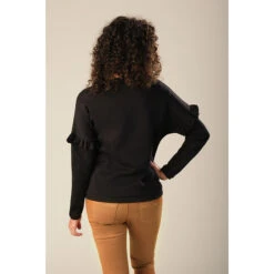 Sweat De Grossesse En Molleton à Volants Et Perles Métallisées -Maman et Bé Soldes HADB78 NOI 3 X