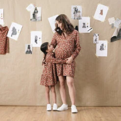 Robe De Grossesse Imprimée Fleurs Et Touches De Doré -Maman et Bé Soldes HADB7A RGF 16 X