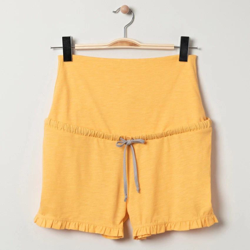 Short Homewear De Grossesse Jaune à Bandeau Haut 3 Short Homewear De Grossesse Jaune à Bandeau Haut