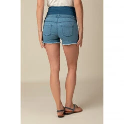 Short De Grossesse En Jean à Bandeau Haut 8 Short De Grossesse En Jean à Bandeau Haut -Maman et Bé Soldes HADB8I BLC 3 X