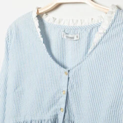 Chemise Manches Longues De Grossesse à Fines Rayures -Maman et Bé Soldes HADB8N BLC 3 X