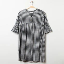 Robe De Grossesse Manches Courtes à Carreaux Vichy