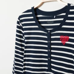 Chemise De Nuit De Grossesse Et D'allaitement à Rayures -Maman et Bé Soldes HADB9B BLF 3 X