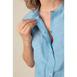 Chemise Unie à Manches Courtes De Grossesse -Maman et Bé Soldes HADBAX BLC 5 X