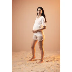 Short De Grossesse En Molleton Avec Lurex Uni