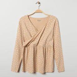 T-shirt Manches Longues De Grossesse Et D'allaitement à Pois