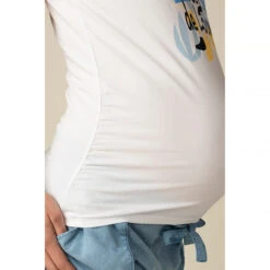 T-shirt De Grossesse Manches Courtes Avec Print -Maman et Bé Soldes HADBBY BLA 4 X