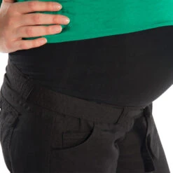 Pantalon Droit De Grossesse Avec Bandeau Haut -Maman et Bé Soldes IP120C NOIR 4 X