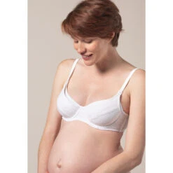 Soutien-gorge D'allaitement Moulé Effet Dentelle -Maman et Bé Soldes JP4901 BLAN 4 X