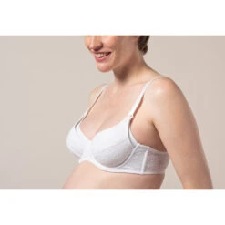 Soutien-gorge D'allaitement Moulé Effet Dentelle -Maman et Bé Soldes JP4901 BLAN 6 X