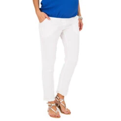 Pantalon De Grossesse Coupe Chino En Lin Et Coton