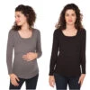 Lot De 2 Tee-shirts Manches Longues De Grossesse Et D'allaitement Unis