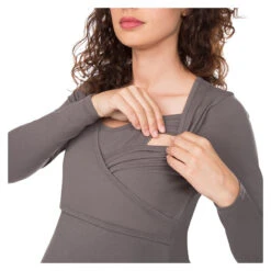 Lot De 2 Tee-shirts Manches Longues De Grossesse Et D'allaitement Unis -Maman et Bé Soldes LP000D NOIR 6 X