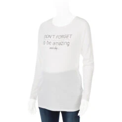 Tee-shirt Manches Longues De Grossesse à Message Printé