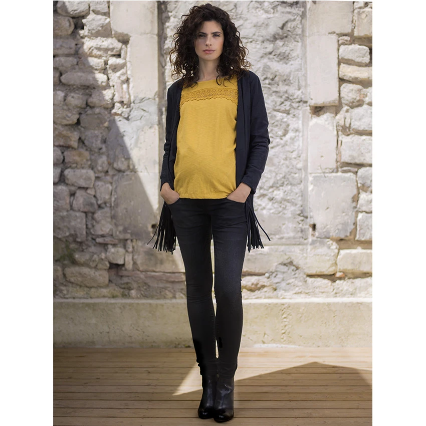 Jeans Skinny De Grossesse Effet Used Et Bandeau Haut 7 Jeans Skinny De Grossesse Effet Used Et Bandeau Haut – Image 5