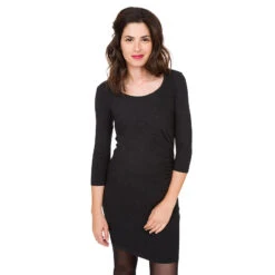 Robe De Grossesse Manches 3/4 Avec Jeu De Plis