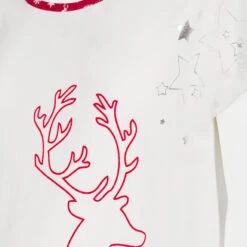 Tee-shirt Large De Grossesse Print élan Et étoiles Argentées -Maman et Bé Soldes LP4603 BLAN 4 X