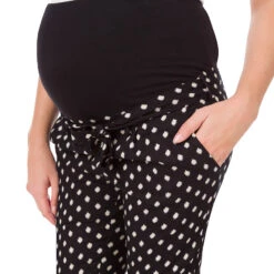 Pantalon De Grossesse Fluide à Pois All-over -Maman et Bé Soldes MP1207 NOIR 4 X