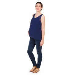 Jeans De Grossesse Coupe Slim Avec Clous Fantaisie -Maman et Bé Soldes MP1307 BLEU 3 X