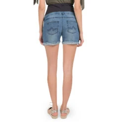 Short De Grossesse En Jean Avec Franges 7 Short De Grossesse En Jean Avec Franges -Maman et Bé Soldes MP2002 BLEU 2 X