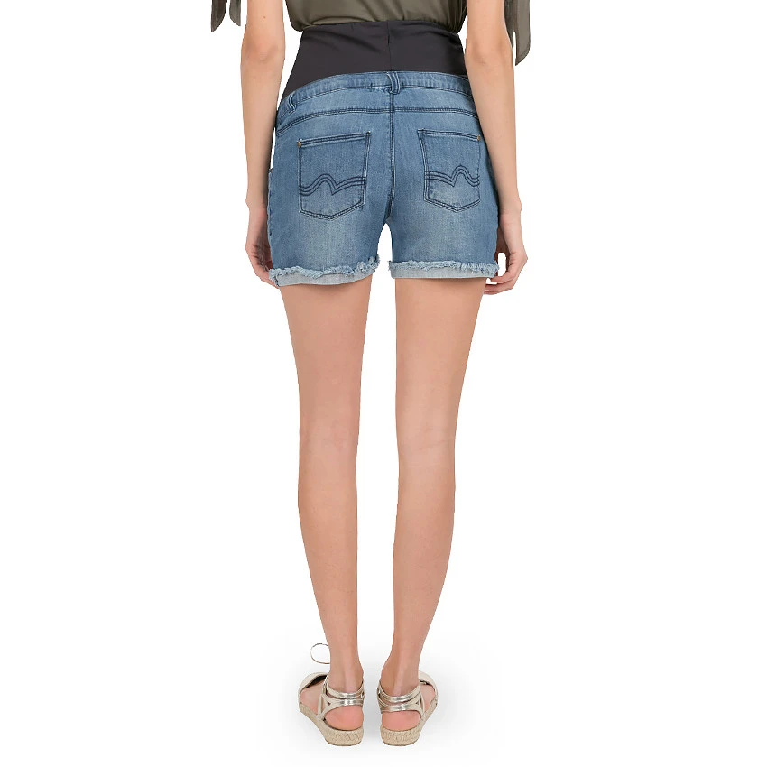 Short De Grossesse En Jean Avec Franges 4 Short De Grossesse En Jean Avec Franges – Image 2