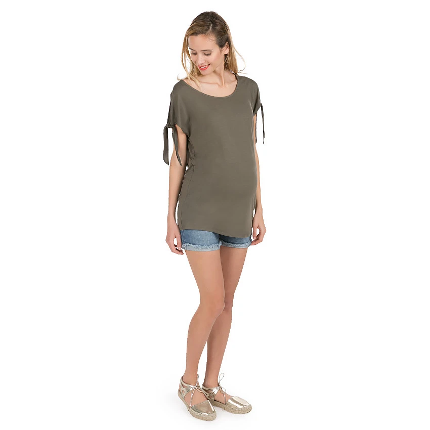 Short De Grossesse En Jean Avec Franges 5 Short De Grossesse En Jean Avec Franges – Image 3