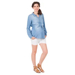 Short De Grossesse Blanc Effet Used -Maman et Bé Soldes MP2007 BLAN 3 X