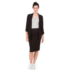 Jupe Milano De Grossesse Taille Haute Sous-genoux -Maman et Bé Soldes MP2203 NOIR 3 X