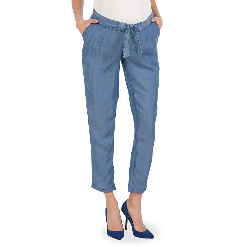 Pantalon De Grossesse En Tencel Avec Liens à Nouer 3 Pantalon De Grossesse En Tencel Avec Liens à Nouer